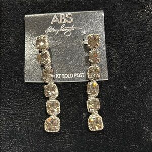 ABS Allen Schwartz Silver Crystal Earrings
